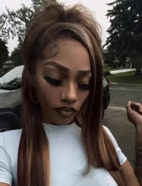 13x4 Transparent Lace Frontal Wig – Honey Blonde Highlight - PRETTY MAFIA